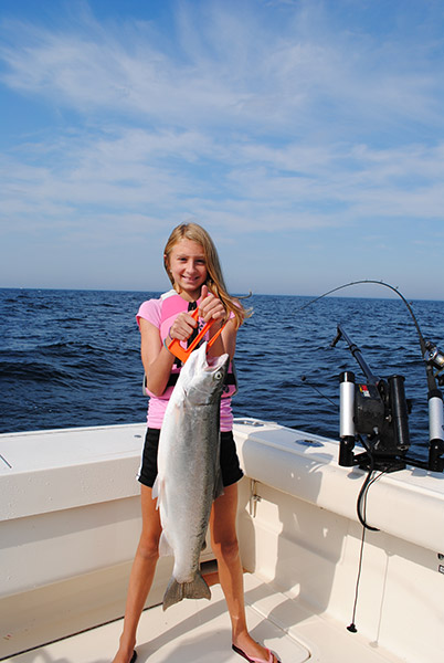 Rainbow trout caught on Lake Michigan