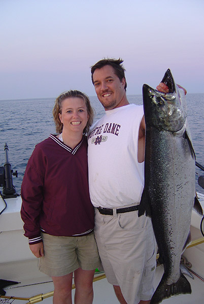 Salmon caught on Lake Michigan